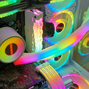 CoolMoon 2pcs Hose Pipe Aura Sync Water Cooling Tube Silicone PC Case Decor