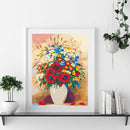 DIY Paint By Number Kit Frameless Colorful Flowers Canvas Handpainted Handcraft