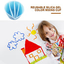 Split Color Mixing Cups for Paints Art Tool 4 Channels Pouring Cup Blue (8)