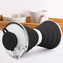 500mL Collapsible Soft Kettle Outdoor Silicone Water Bottle (Black+White) Newly