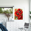 Oil Paint By Numbers Picture DIY Drawing Red Flower Acrylic Paint Decor Art