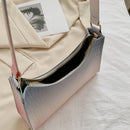 PU Leather Alligator Pattern Underarm Bag Ladies Fashion Gradient Color Purse