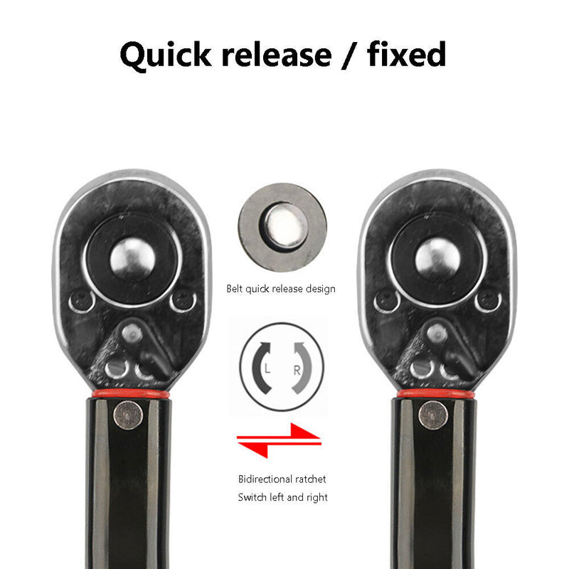 Square Drive Repair Ratchet Socket Tensioner Adjustable Torque Wrench for Car Bike