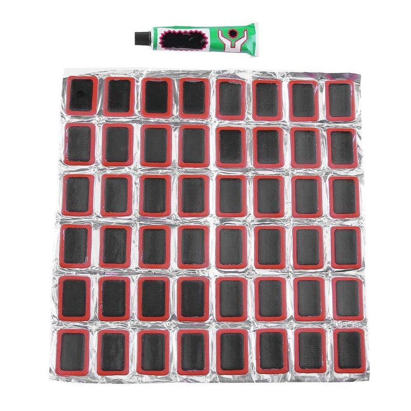 48pcs bicycle tires bicycle kit patches + 1pc repair adhesive tire rubber tube