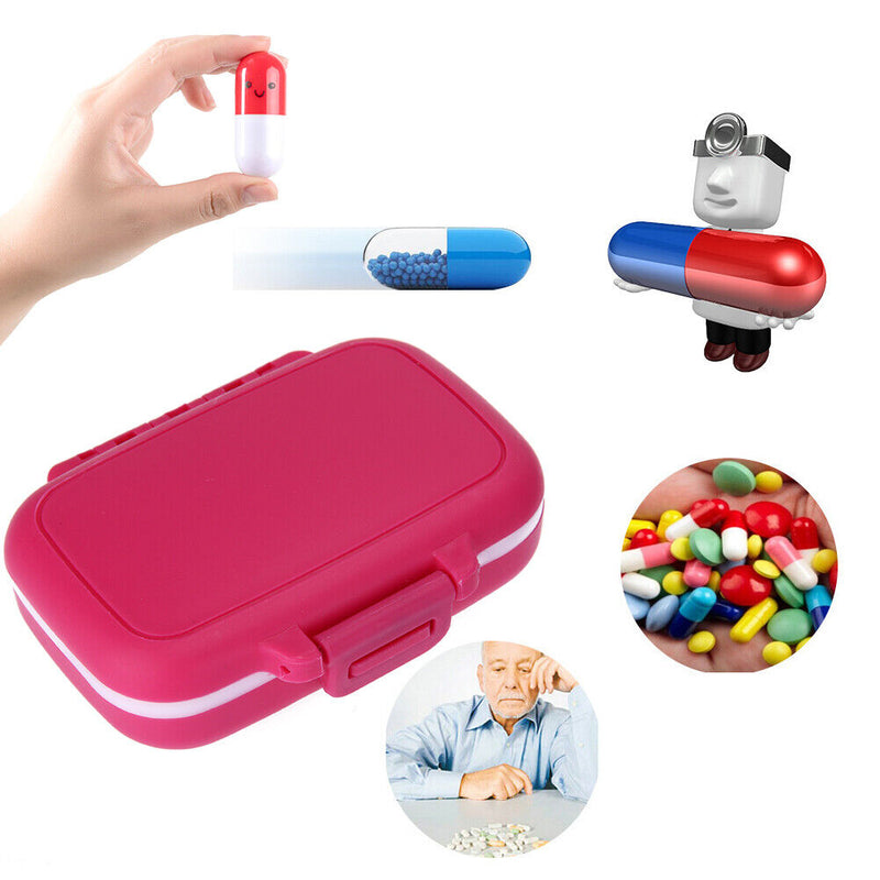 3 Grids Portable Pill Box Medicine Jewelry Storage Case Container(Rose)