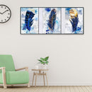 Feather Abstract 3 Panels Oil Paint By Numbers Kits Canvas Drawing DIY Coloring