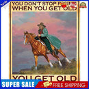 #A Retro Riding Girl Poster Oil Paint By Numbers Kit DIY Acrylic Wall Art Pict