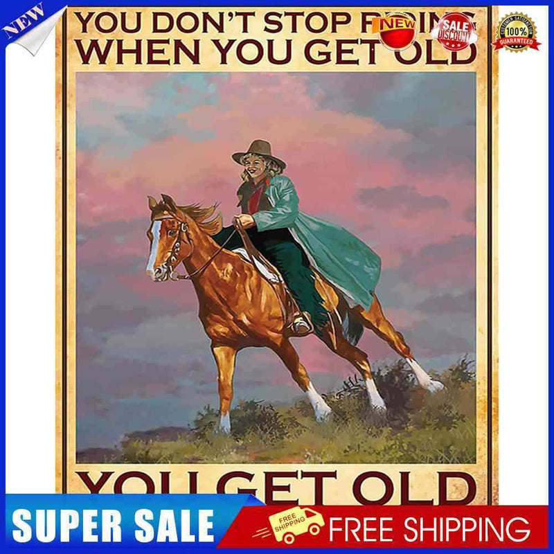 #A Retro Riding Girl Poster Oil Paint By Numbers Kit DIY Acrylic Wall Art Pict