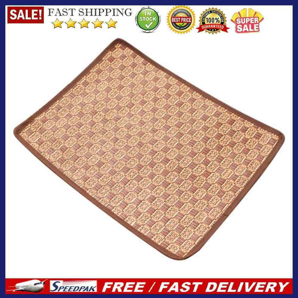 Pet Dog Cat  Summer Cooling Bed Straw Bamboo Cozy Sleeping Pad Mat(L)