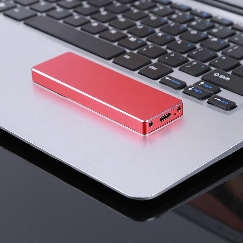 M2 SSD Case Enclosure Box M.2 to USB 3.1 Adapter (C-A+C-C Cable)(Red)