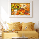 11CT Full Embroidery Pumpkin Flower Cotton Print Cross Stitch Home Decoration
