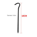 10pcs Aluminium Alloy Tent Pegs with Hooks Garden Stakes Ground Nail (Black