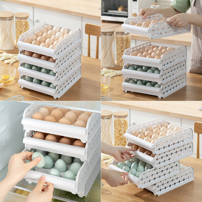 20 Grids Egg Storage Box Plastic Refrigerator Space Saver Holder Container Newly