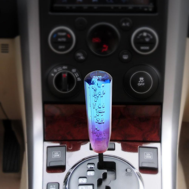 Car Gear Shift Knob Crystal Bubble Manual Gear Stick Lever Head Blue+Purple