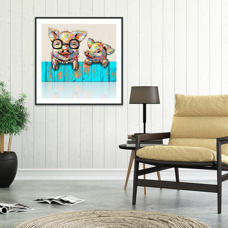 5D DIY Full Drill Diamond Painting Pig Cross Stitch Mosaic Kit Bedroom Wall Arts