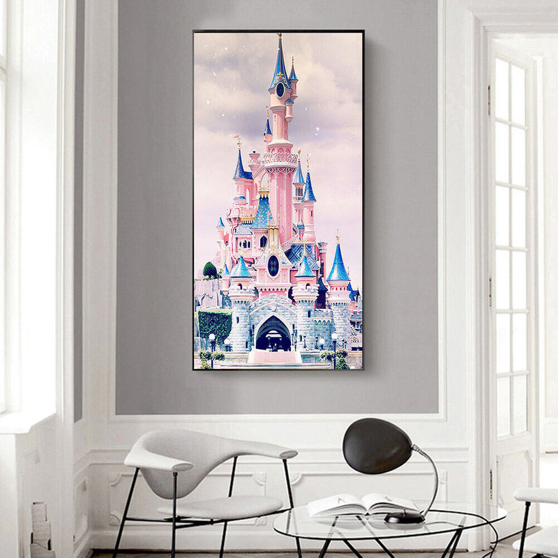 Rainbow Castle Oil Paint By Numbers Kit Canvas DIY Picture Hand Painted Wall Art