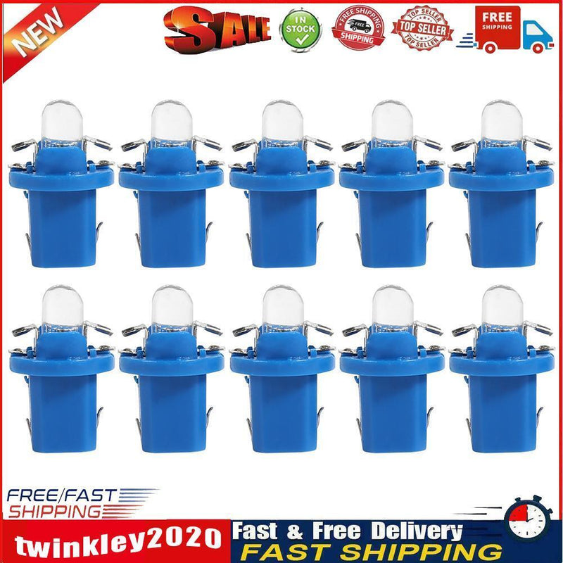 10pcs T5 B8.5D LED Car Light Auto Dashboard Instrument Light Bulbs (Blue) Newly
