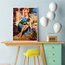 Canvas Digital Oil Picture Woman Bathing Sun Paint by Number Home Picture Decor
