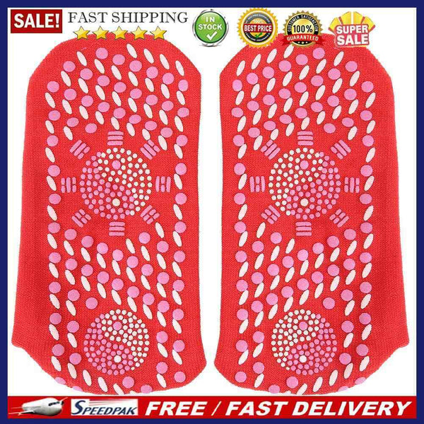Tourmaline Self Heated Socks Winter Magnetic Therapy Warm Socks (Red)