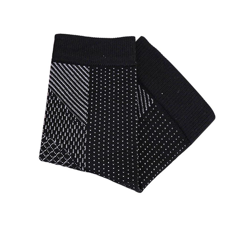 Compression Foot Sleeve Sports Ankle Brace Socks for Women Men (Black L/XL)