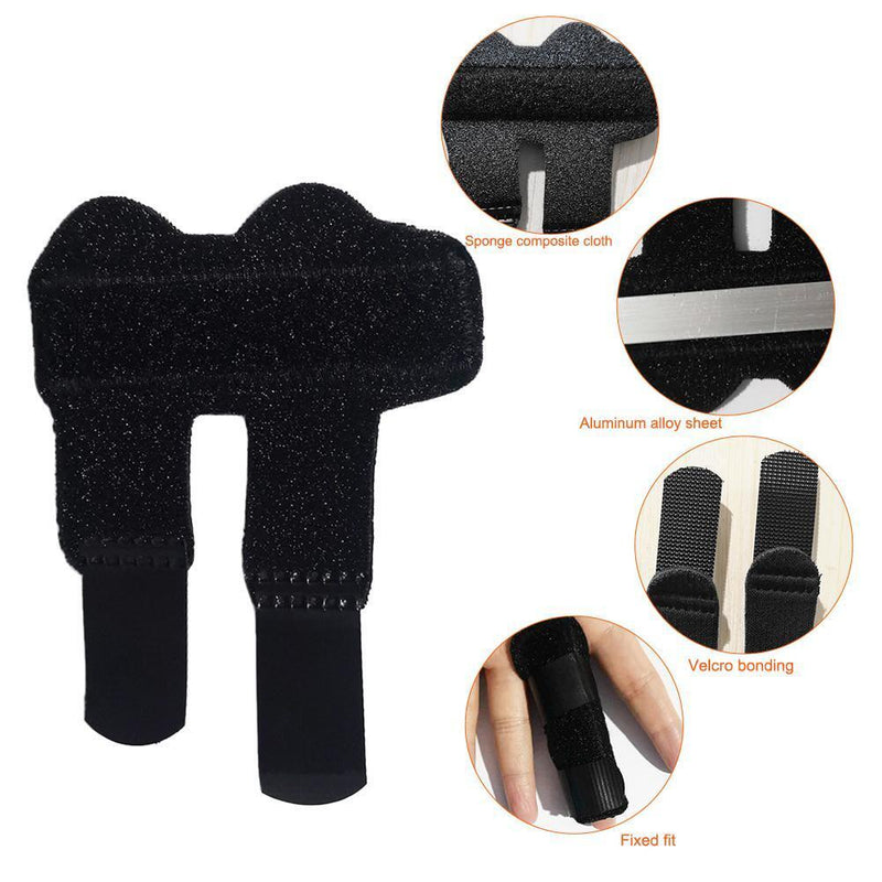 Finger Brace Support Hand Splint Fix Protector for Arthritis Joint (Black)