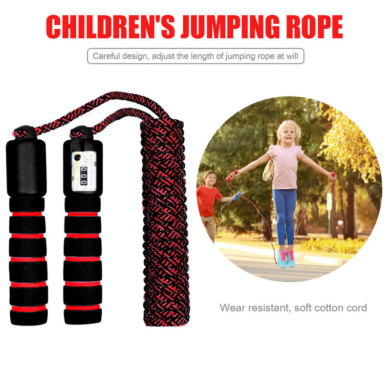 Children Skipping Rope with Counter Jumping Ropes Sports Equipment (Black) Newly