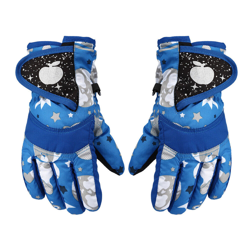 Anti-Skid Warm Ski Gloves Windproof Outdoor Cycling Skating Gloves for Boy Girl