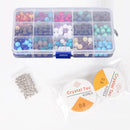 410pcs Colorful Chakra Beads Lava Rock Stones with Box for Jewelry DIY