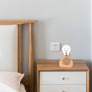 Solid Wood Table Lamp Base E27 220V Wooden Light Holder w/Switch Line (D) Newly