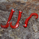 17pcs Fishing Lure  Jig Head Hook Grub Worm Soft Baits Shads Silicone Newly