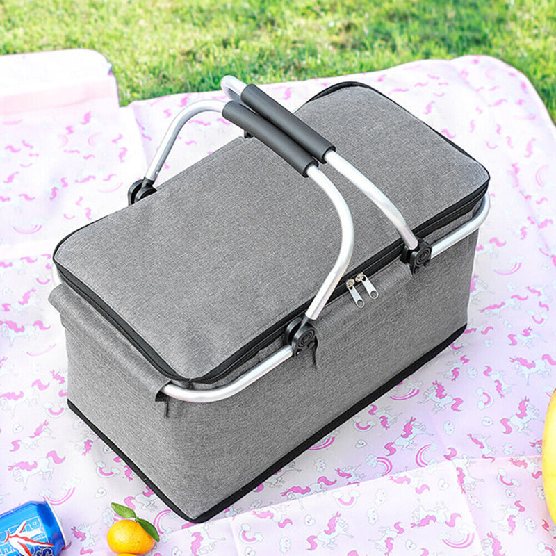 Outdoor Picnic Pouch Basket Large Capacity Folding Travel Camping Storage Box