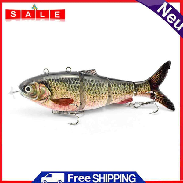 Robotic Fishing Lure Electric Wobbler Multi Joined Car Swimbait USB LED Light