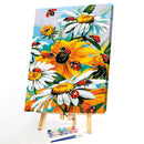Painting By Numbers DIY Insect Sunflower Hand Painted Canvas Oil Art Picture Kit