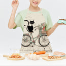 Kitchen Aprons for Women Men Household Baking Linen Dinner Cook Cat Tablier