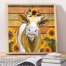 5D Diamond Painting Cow Sunflower Full Round Rhinestone DIY Home Decoration Gift