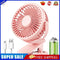 USB Mini Clip Fan Portable Travel Desk Cooling Ventilador (Pink 1200mAh)