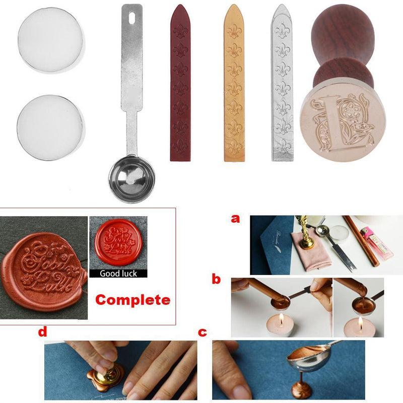 English Alphabets Five-petaled Flower Metal Hot Sealing Wax Clear Stamps(L)