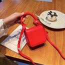 Children PU Mini Messenger Bag Lady Casual Flap Crossbody Bag (Red)
