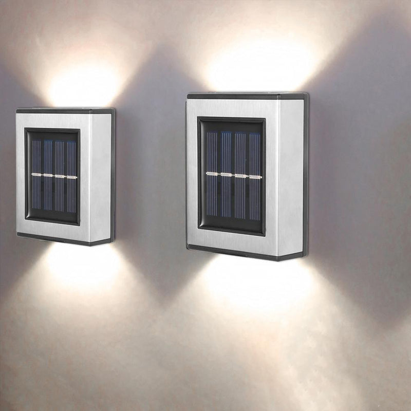 8pcs LED Solar Light Wall-Mounted Waterproof Garden Lamps (White Light)