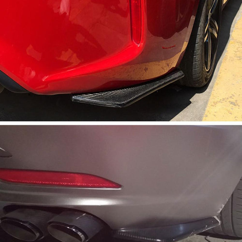 2pcs Car Rear Bumper Spoiler Canards Scratch Protector Diffusers (Black)