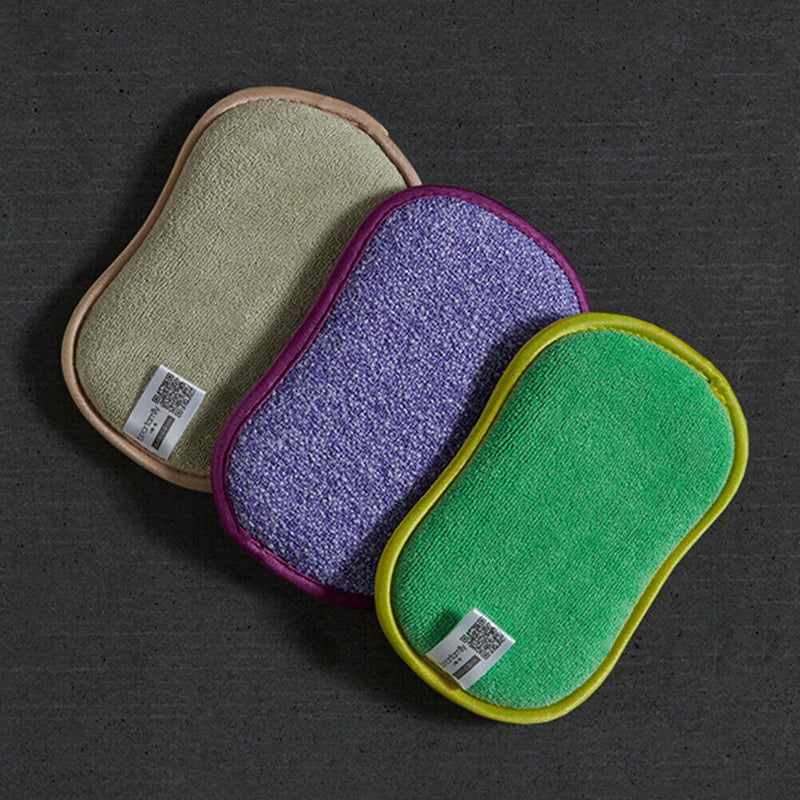 2 Sided Sponge Cleaning Cloth Kitchenware Pan Dish Scouring Pad Kitchen Gad
