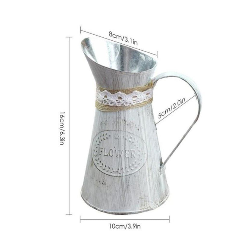 Style Home Iron Sheet Garden Embossed Wrought Watering Can Vases Flower Bucket