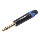 6.35mm Mono Male Plug Connector DIY Soldering Plug for Microphone (Blue) Newly