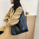 Fashion Large Capacity Top-handle Bag Women Portable Leather Solid Totes Satchel