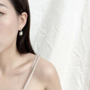 Xmas Gift Diamond Christmas Dangle Drop Rhinestone Zircon Snowflake Earrings