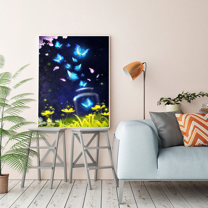 Butterfly Oil Paint By Numbers Canvas Set Drawing DIY Coloring Picture for Kids