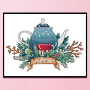 Partial Embroidery Teapot Stamped Canvas 14CT DIY Cross Stitch Kits (J530)