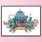 Partial Embroidery Teapot Stamped Canvas 14CT DIY Cross Stitch Kits (J530)