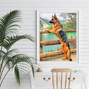 Coloring DIY Digital Oil Painting Dog See the Scenery No Frame Picture By N
