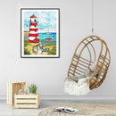 5D Diamond Painting Kit Lighthouse Full Round Drill Rhinestone DIY Wall Craft